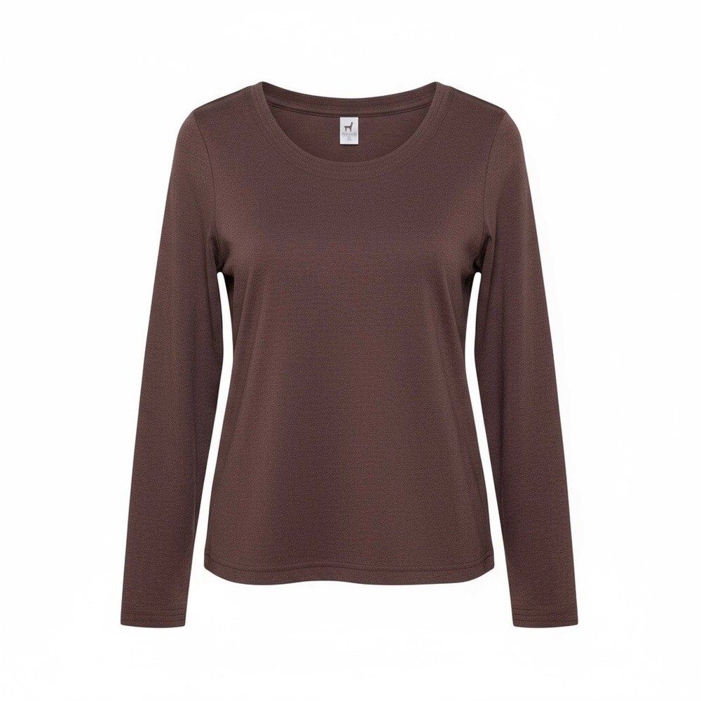 Peruvian Connection Scoop Neck Long Sleeve Tee - sz XL